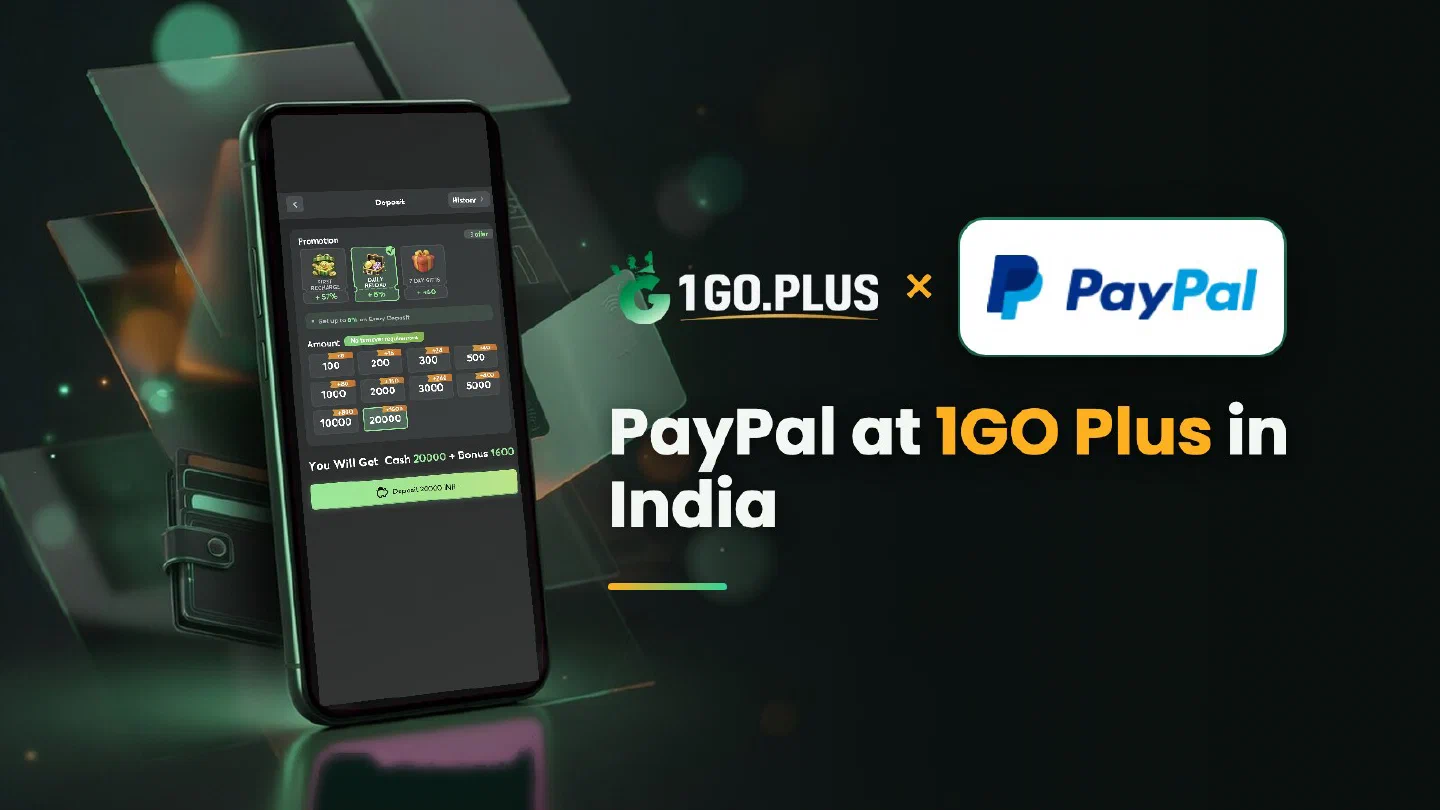 1GO Plus and PayPal logos beside a phone showing the 1GO Plus deposit screen