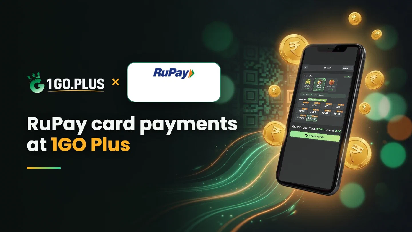 1GO Plus and RuPay logos beside a phone showing the 1GO Plus deposit screen